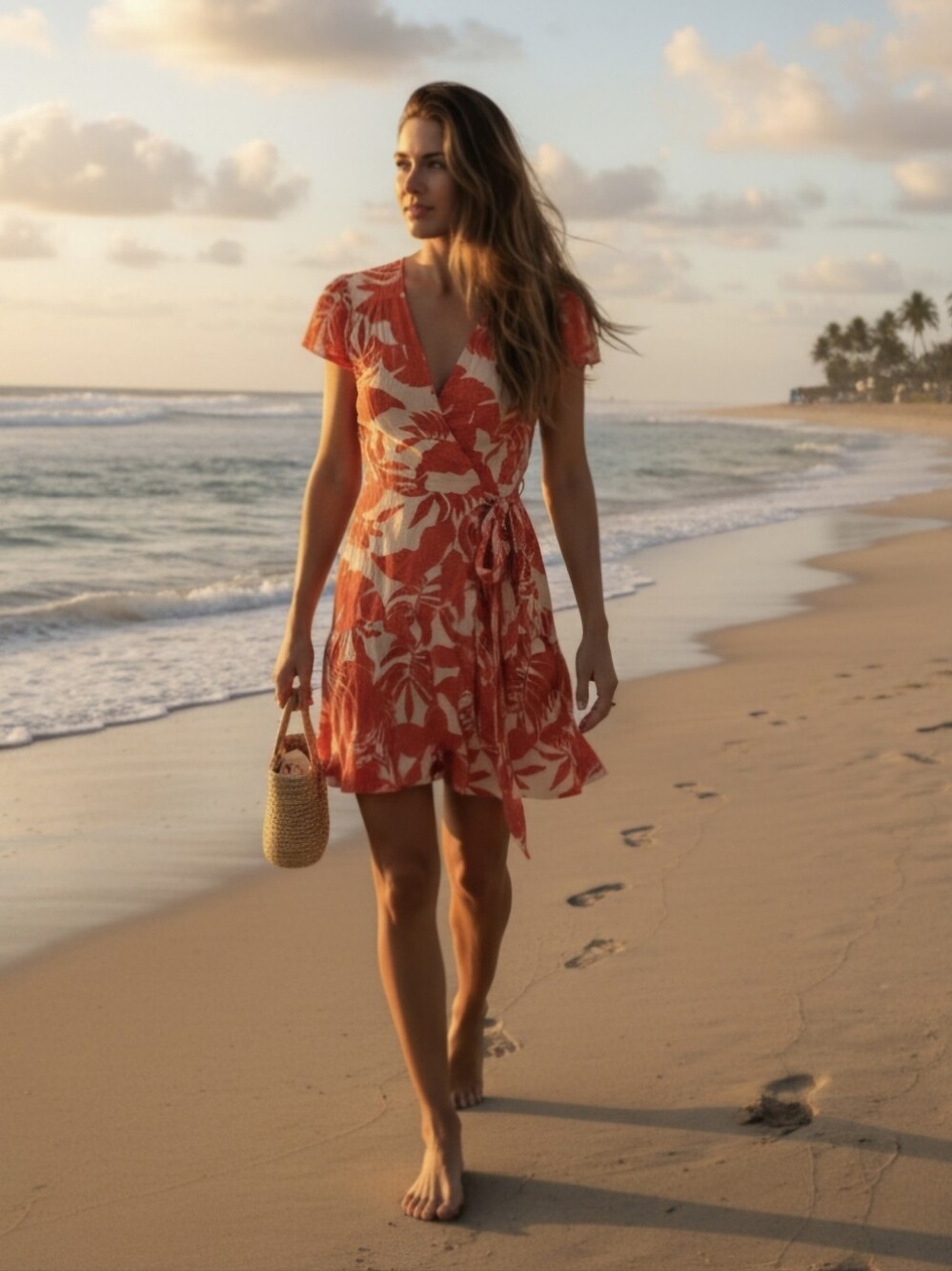 XIX Palms Mini Wrap Dress - Picture 4 of 4